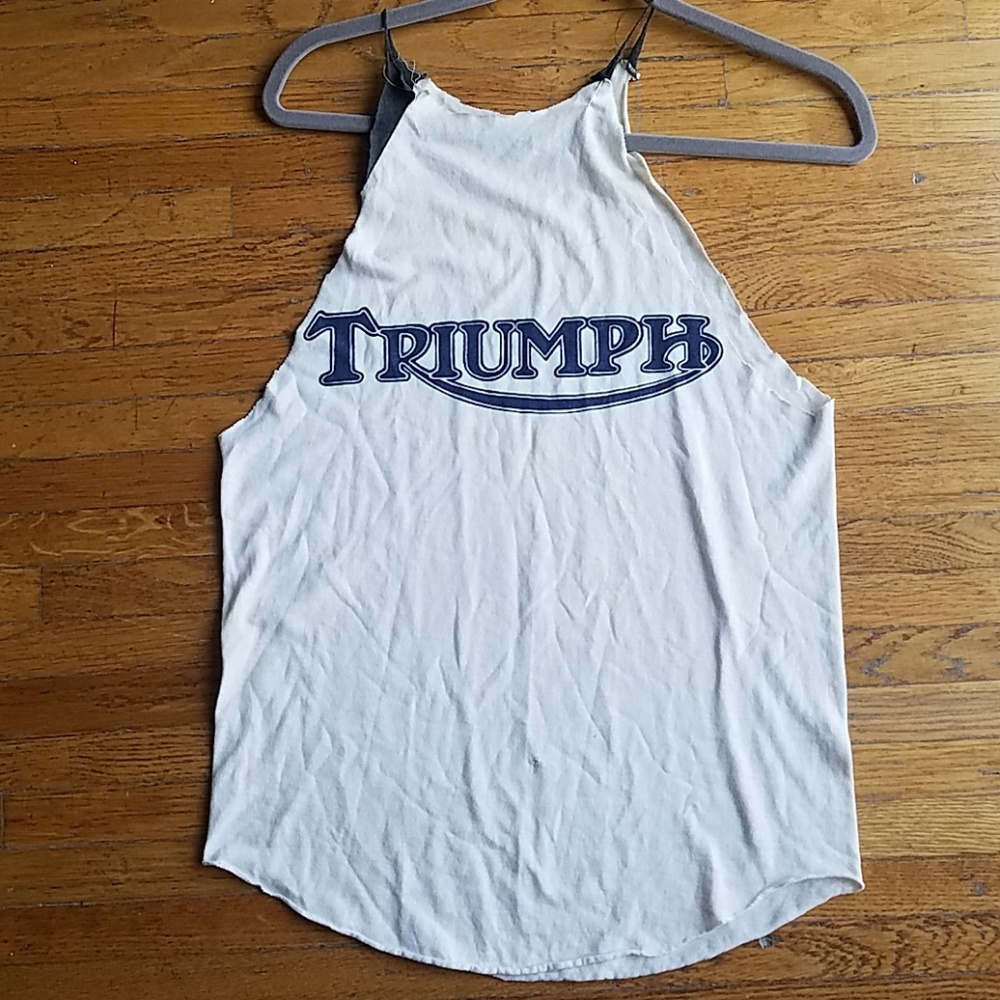 Vintage extremely distressed Triumph tank